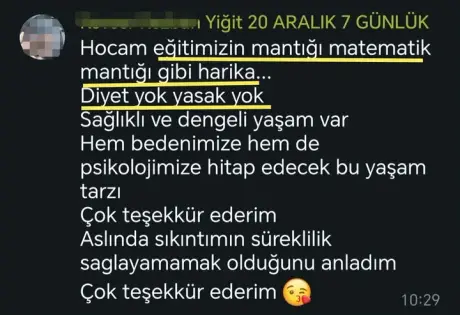 Katılımcı mesajı