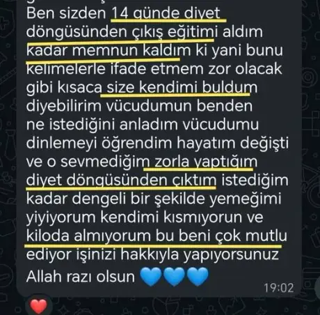 Katılımcı mesajı