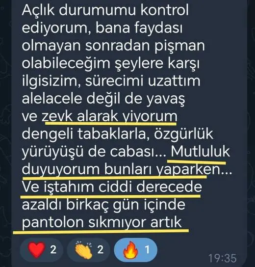 Katılımcı mesajı