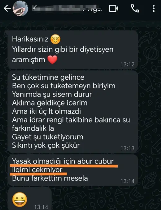Katılımcı mesajı